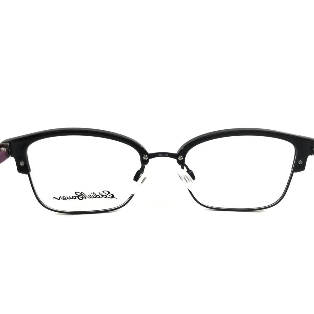 Eddie Bauer Eyeglasses Frames EB32218 BK Black Purple Cat Eye Full Rim 50-18-135